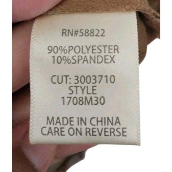 Max Studio Shacket Button Front Shirt Women Vicuna Brown Faux Suede Size XS - Picture 8 of 8